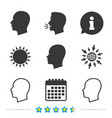 head icons male and female human symbols vector image