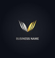 letter v abstract company gold logo vector image vector image
