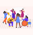 music band playing musicians guitar vector image vector image