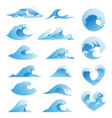 ocean waves collection sea storm wave isolated vector image vector image