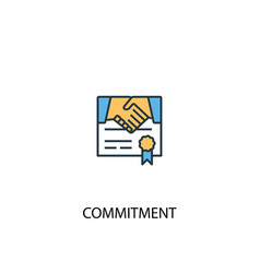 Commitment concept 2 colored line icon simple Vector Image
