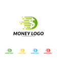 fast money logo design concept coin vector image
