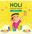 happy holi banner design vector image