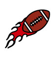 american football fire ball icon vector image