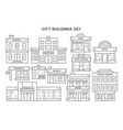 city buildings line icon set urban architecture vector image