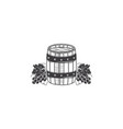 hand drawing wood barrel in white vector image