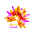 happy diwali indian isolated flower pink vector image