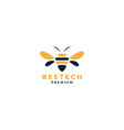 honey bee with rounded comb logo design vector image