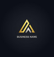 gold triangle shape business logo vector image vector image