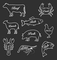 set of icons of animals vector image