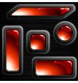 brushed steel banners and buttons vector image vector image