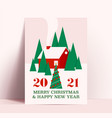 christmas poster or card design template with red vector image