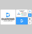 d diamond logo vector image vector image