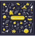 halloween doodle cartoon set sketches vector image