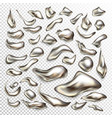 precious metal drops 3d realistic set vector image