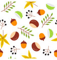seamless pattern with autumn leaves and acorns vector image vector image