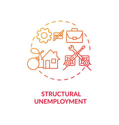Structural unemployment red gradient concept icon Vector Image