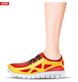 leg with sport sneakers vector image