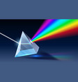 realistic prism light dispersion rainbow vector image vector image
