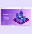 banner isometric futuristic city concept vector image vector image