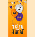 happy halloween banner design template with paper vector image vector image