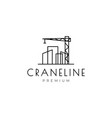 minimal crane with building logo design vector image