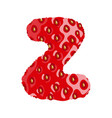 strawberry font letter z alphabetical character vector image vector image