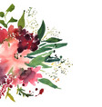watercolor flowers in frame hand drawn for print vector image