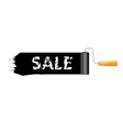 roller brush with paint and sale text vector image