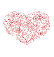 abstract floral heart vector image vector image