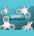 fidget spinner gadget icon realistic spinning toy vector image