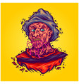 scary halloween freddy face logo cartoon vector image vector image