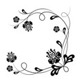 beautiful floral background in black and white vector image