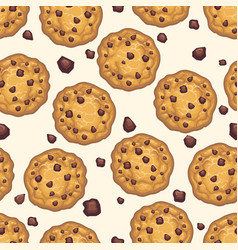 Chocolate cookies pattern cartoon seamless Vector Image