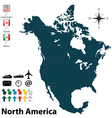 political map of north america vector image