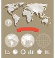 world map and different charts vector image vector image