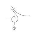 abstract continuous lines arrows and heart vector image