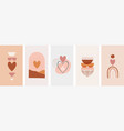 bohemian boho valentines day hand vector image vector image
