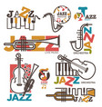 jazz night or live music festival concert logo vector image vector image