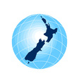 map of new zealand with globe in background vector image