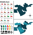 political map of middle east with regions vector image