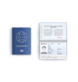realistic set passport identity card isolated vector image