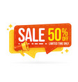 sale sticker with 50 percent off announcement vector image