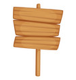 wooden boards on pole blank signboard with wood vector image vector image