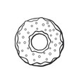 doodle donut with glaze and powder vector image vector image