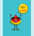 it is summer time funny watermelon character vector image