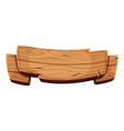 wooden ribbon in cartoon style empty banner vector image vector image