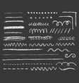 big set chalk lines and strokes on dark vector image