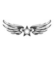star and wings tattoo vector image vector image