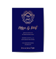 wedding monogram vintage invitation card vector image
